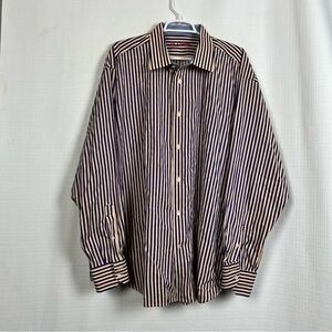 Robert Graham Men’s Dress Shirt. Yellow and blue stripes